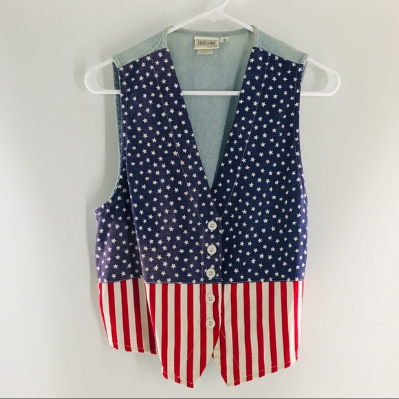 VTG American Flag Button Vest - Picture 2 of 5